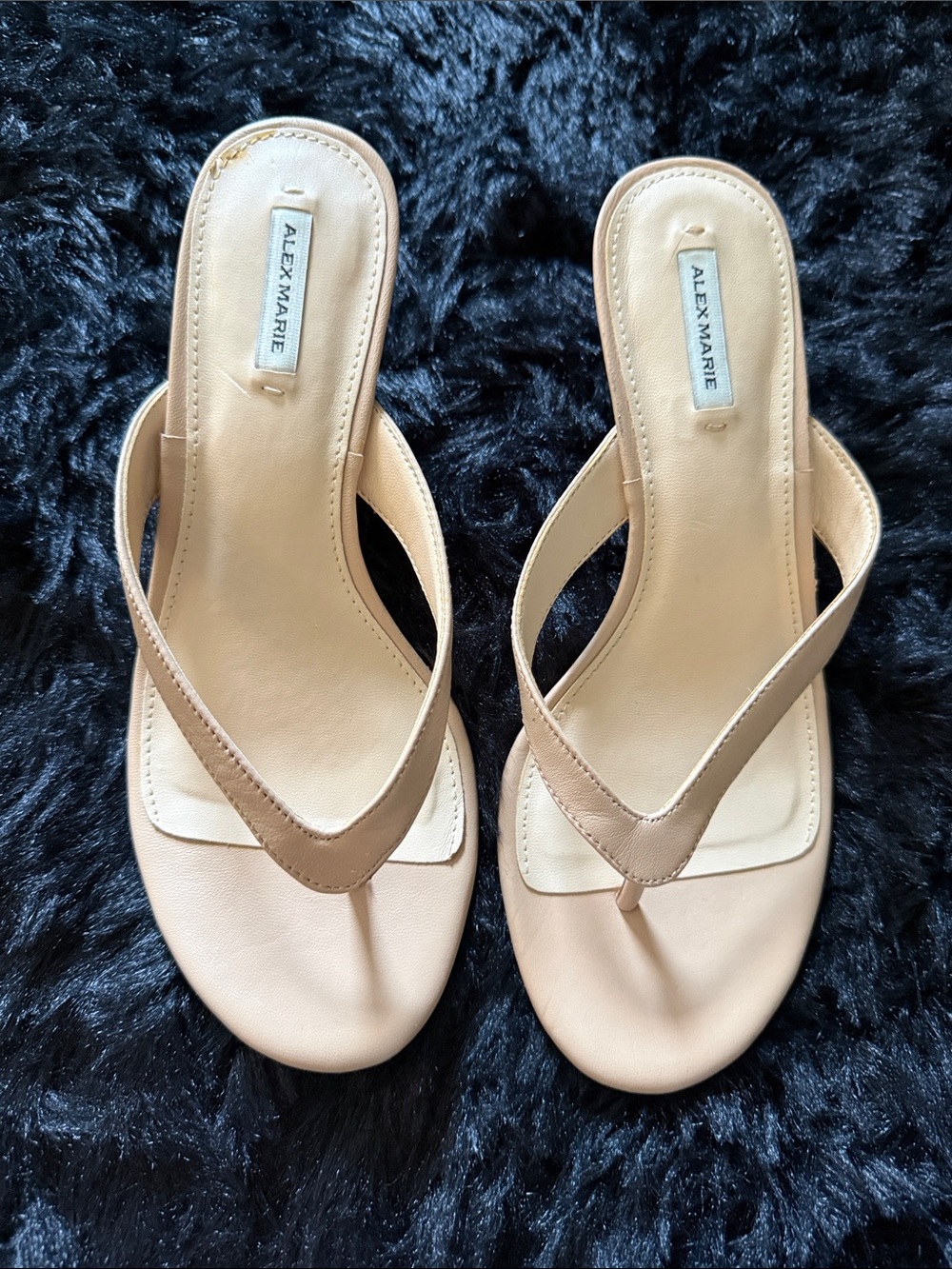 Alex Marie Neutral Tan Slip-On Thong Sandals
